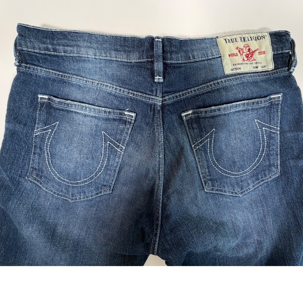 True Religion Men Skinny Jeans Dark Wash Denim Y2K Minimalist Blue 36x32 - Picture 3 of 10